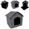 R.G. Hundehaus Hundehütte Hundebett Katzenhöhle Schlafplatz Hundebox Tierhaus Hundekorb (60x57x64 (LxBxH), Grau)