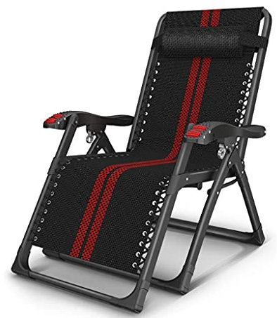 JYCCH Bequemer und Stabiler, strapazierfähiger Garten-Liegestuhl Zero Gravity, Chaise-Sonnenliege, wasserdichter Klapp-Liegestuhl, leicht (rot)