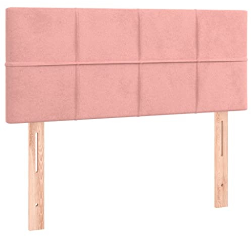 vidaXL Kopfteil, Bettkopfteil mit Holzbeinen, Höhenverstellbar Polsterkopfteil für Bett, Betthaupt Bettzubehör Schlafzimmer, Rosa 100x5x78/88cm Samt