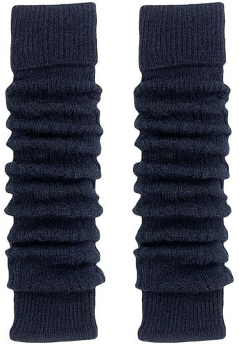 TODO Warm Wool Women's Leg Warmers - Soft, under Knee Long, Flexible keep Heat in Winter (Navy)