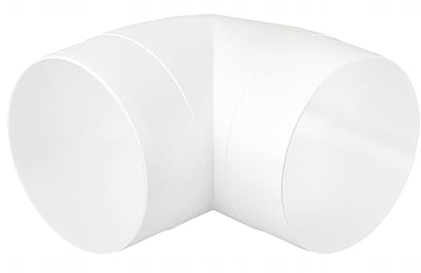 Rundrohr Bogen Rohrbogen 90°Grad Lüftungsrohr Ø 100 mm Abluft Zuluft Rohr Kanal Kniestück aus PVC Kunststoff Bindeglied Verbinder für Belüftungsanlagen Rundrohrsystem