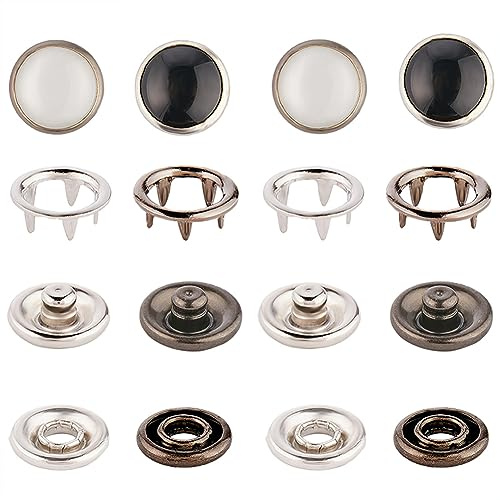 GORGECRAFT Lot de 40 boutons pression perles - 2 couleurs - Laiton - Pour costume veste manteau