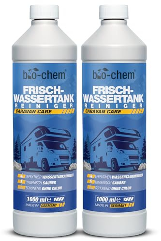 bio-chem Wassertank Reiniger Wohnmobil 2x 1000 ml – Frischwassertank Reiniger für Wohnwagen & Camper – entfernt Kalk & Ablagerungen aus Tank & Leitung – chlorfrei – Made in Germany