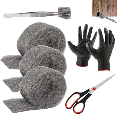 Rullo di riempimento in lana d'acciaio, per la lotta contro i topi, rullo per la protezione contro i topi, riempitivo per fori – Set di rulli in lana d'acciaio a prova di topo