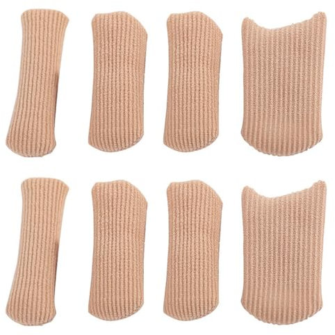 JINJUMEI 8 Pezzi ​Proteggi Dita Piedi Punte di protezione punta chiusa, protezione flessibile in tessutoper, calli e blister tra le dita Cuscino per Rimozione di Calli, Alluce Valgo Trattamento.