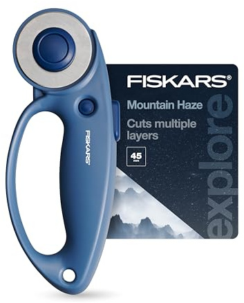 Fiskars Cortador giratorio de bucle, colección Explore Mountain Haze, hoja de acero rectificada con precisión para tela, fieltro y vinilo, 45 mm