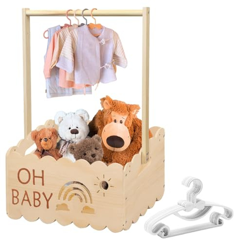 Panier cadeau en bois pour bébé avec poignée, boîte de douche pour bébé, boîte en bois pour fête prénatale, panier de rangement pour bébé, cintre pour enfants, armoire, panier personnalisé, cadeau de
