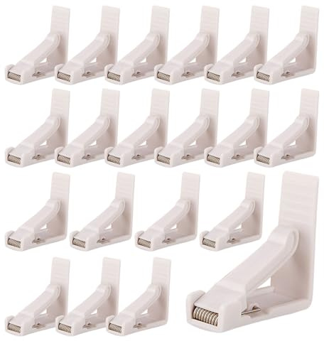 Genérico Sujetamanteles - Juego de 20 Pinzas para Mesas de Exterior | Función Antiviento para Camping Restaurante Cena Interior Exterior | Cumpleaños Navidad Familiar Fiesta Boda