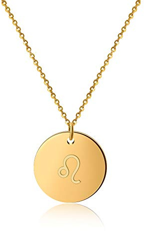 GD GOOD.designs Sternzeichen Kette Gold 18 Karat - Wasserfest I Vergoldete Halskette mit Horoskop Anhänger I Zodiac Necklace aus Edelstahl für Damen