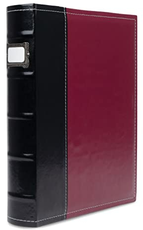 Carpeta de 3 anillas de 1 pulgada, color burdeos – Carpeta de presentación de piel sintética para negocios, currículums y almacenamiento de archivos – Carpeta de 1 pulgada almacena hasta 225 hojas