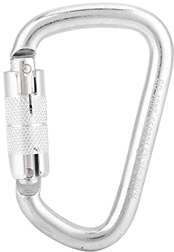 Alomejor 1PC Mousqueton à Vis Carabiner d'escalade Mousqueton d'escalade en D à Verrouillage Automatique en Aluminium pour Camping Randonnée Trekking Pêche