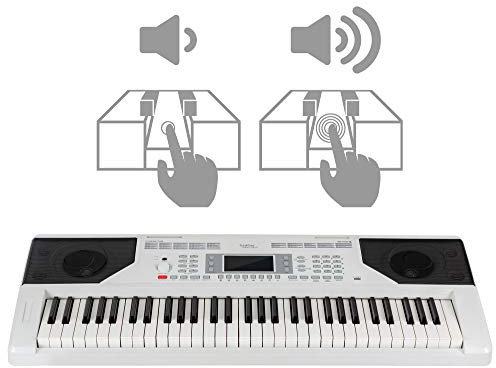 FunKey 61 Edition Touch Keyboard – 61 knappar – Touch Response – 300 ljud och 300 rytmer – automatik och inlärningsfunktioner – USB-, mikrofon- och hörluraranslutning – vit