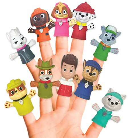Ginsey Nickelodeon PAW Patrol 10 Piece Finger Puppet - Party Favors, Educational, Bath, Floating Pool, Beach Toys, Story Time, Playtime