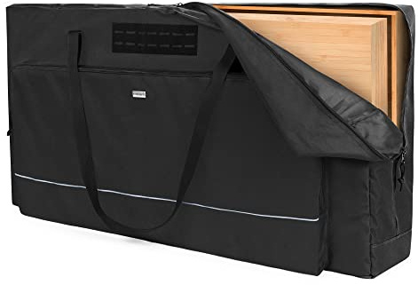 GOBUROS Cornhole Carrying Case Fits Regulation Size Board, Cornhole Carrying Bag with Front Sandbag Pockets, Two-Ways Zipper and Padded Shoulder Strap, Only Bag