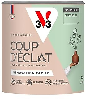 V33 Peinture murale intérieure Coup d'Éclat® Sauge douce Mat Poudré 0,5L