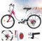Shiyinge 20 Zoll 6-Gang 6 SchwungräDer Kinder MäDchen Fahrrad Kinderrad Citybike Kinderfahrrad Rosa FahrräDer Jugendliche Bike Mit Lampe Stahl Kette Lamp Geschenke Zum Premium Kindertag DHL