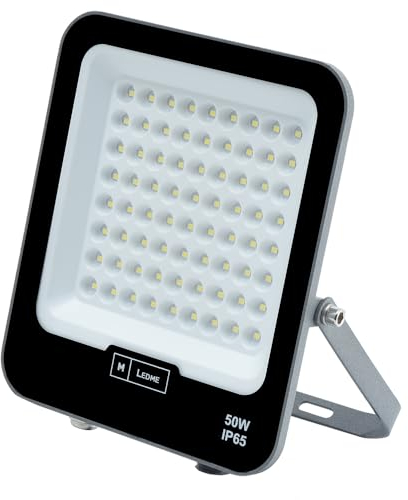 M Ledme - LED Fluter Napoli Plus 50 W, 6000 Lumen, IP65 dimmbar, warmes Licht (3000 K), Außenbeleuchtung, Verwendung für Garten, Terrasse, Parkplatz, Hotel, Boote usw. LM6809
