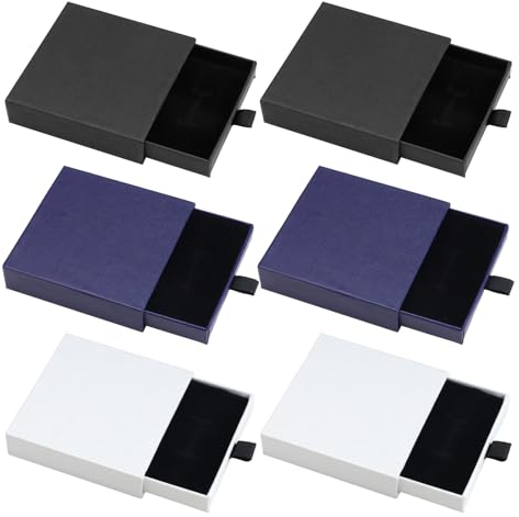 FINELYCR 6 Pièces Petite Boite Cadeau, Petite Boite Cadeau, Petit Boite Bijoux Cadeau, Tiroir Boite Cadeau pour Bijoux, Utilisé pour Ranger des Bijoux Ou Comme Emballage pour Bijoux