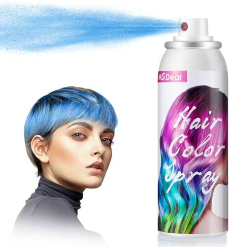Blau Haarfarbspray, Temporäres Gefärbtes Haarspray, Auswaschbares Einmal-Haarfarbspray Für Party Kostümfest Cosplay Halloween, Schnelle Färbung, Geeignet Für Kindern Und Erwachsenen-100ml