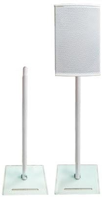 Högtalarställ, Universellt golvstående högtalarställ, Högtalarställ for bokhylla, Lätt att montera, Lämplig for 10-12 tums högtalare(White)