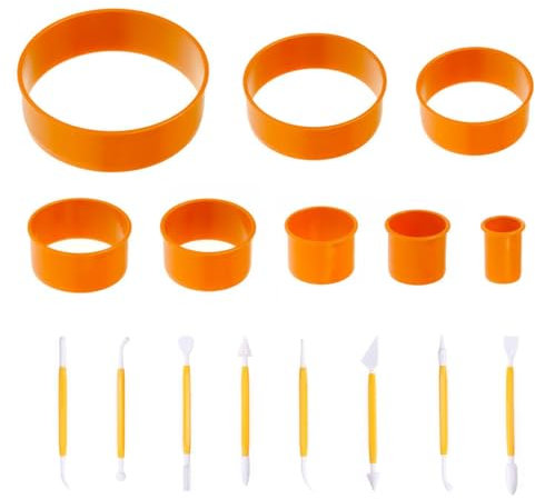 Cortador De Galletas Redondo De 8 Piezas, Cuchillo Para Tallar Para Hornear De 8 Piezas, Cortador De Galletas Redondo, Cortador De Bollos, Juego De Cortadores De Galletas Multiusos