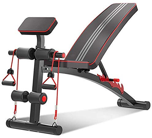 asdchZen Hantelbank Trainingsbank Hantelbank Hantelbank Rückenliegetisch, Multifunktions-Hantelbank, Verstellbare Hantelbank Fitnessstudio-Trainingsbank, Schwarz, B (Schwarz B)