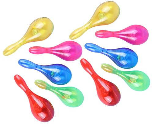 Elnwnnkc Maracas Luminosas Interactivas 10X para Pistas De Baile con 6 Modos De Parpadeo Y Diseño Seguro para Niños Maracas Iluminadas Multicolores