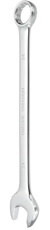 sourcing map Combination Wrench 24mm Metric,12-Point Box and Open End | CR-V Steel Double Ended Silver White Spanner Tool,for Automotive Pipe Furniture Machinery DIY Repair