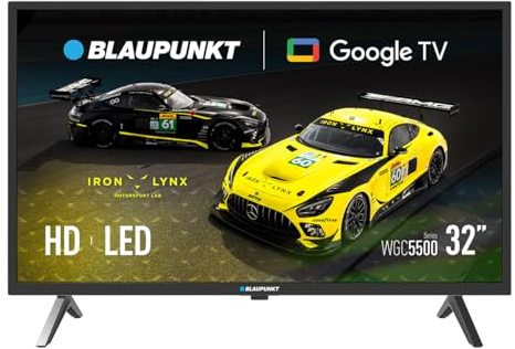 BLAUPUNKT Smart TV 32 HD Ready LED, Google TV con Wi-Fi y Bluetooth, Dolby Digital Plus, HDMI/USB, Control por Voz con Asistente de Google, Negro 32WGC5500S