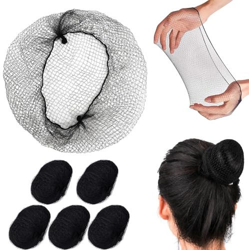 400 Pcs Hair Net for Women, 20 Inches Black Hair Nets for Food Service Workers Invisible Elastics Ties Hairnets for Buns, Hairnets for Foodservice, Dancing, Ballet Bun