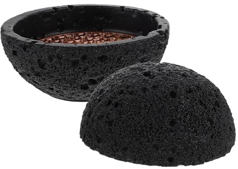 VANZACK Bol Fumoir Sphérique en Pierre Volcanique 125 CM Cloison Bol Décoratif Multifonction pour Dips Sauces et Desserts Glacés Plateau de Service Créatif pour Présentation Culinaire