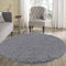 Serdim Rugs Living Room Round Shaggy Area Rugs Dark Grey Round 120x120cm(4x4')