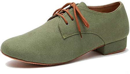 MGM-Joymod Men's Classic Lace-up Tango Social Salsa Chacha Jazz Rumba Samba Ballroom Latin Modern Dance Shoes (Style1 Green) 11 M UK