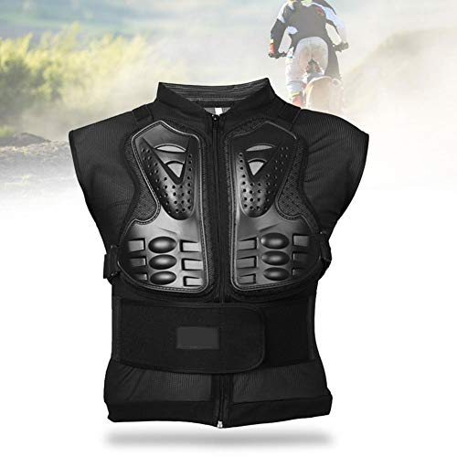 Cikonielf - Chaleco protector de moto M/L, chaqueta de motociclista sin mangas con protecciones protectoras para esquís de fondo, ciclismo, esquí, patinaje, negro