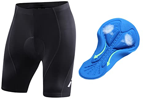 HGYJ Herren Gepolsterte Radlerhose,Einer hohen Dichte Radsportshorts,Fahrradhosen mit elastische atmungsaktive Schnelltrocknend,Schwarz,M-6XL.,Black,6XL