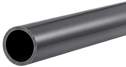 MECCANIXITY PVC Rigid Round Pipe 16mm ID 20mm OD 350mm Dark Grey High Impact for Water Pipe,Crafts,Cable Sleeve