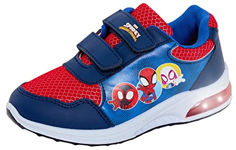Spidey and his Amazing Friends - Scarpe da ginnastica luminose con luci lampeggianti per corsa e sport, Multi, 25 EU