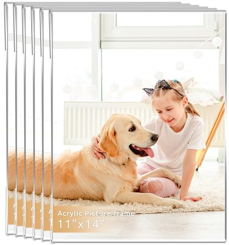 DZZ 11x14 frame Clear Acrylic 11 x 14 picture frame,High Transparent Photo Frame,frames 11x14 for Photo Poster Canvas Certificate Document Gallery,Set of 6