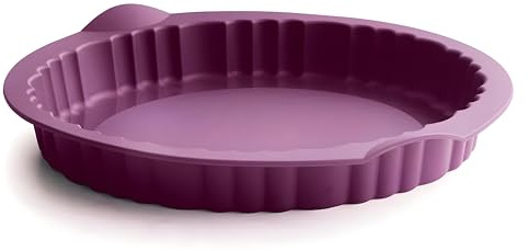 Tupperware Backen Silikonform Kuchen Apfelkuchen Pie lila glatt und gewölbt rund Backform Silikon Glatte Gewölbte Runde
