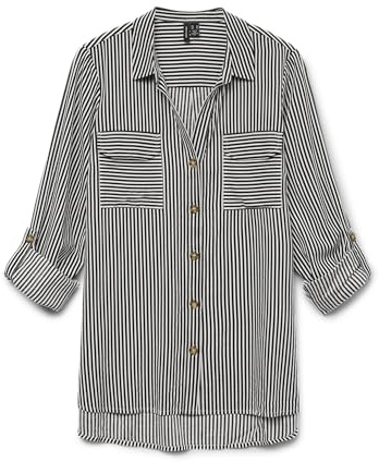 VMBUMPY L/S Camiseta New WVN GA Noos, Pastel de Chocolate/Rayas: Blanco nevado, XL