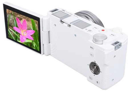 Fotocamera Digitale 5K con Flip Screen, Fotocamere Compatte Touchscreen da 3,2 con Zoom Ottico 5x e Zoom Ibrido 15x, Fotocamera Mirrorless da 64MP con Messa a Fuoco Intelligente