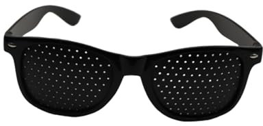lokxmve 1 Pezzi Occhiali Stenopeici per Rilassamento OcchialiForati Pinhole Glasses Nero Occhiali a Griglia a Foro