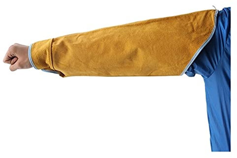 Tablier de Soudure, Soudeur en cuir anti-brouillard Couvercle de couverture du bras Flame ignifuge à haute température Résidants Vêtements de soudage Soules de bras Fournitures d'atelier