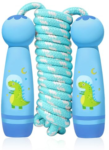 Flintronic 2.6M Cuerda Saltar, Cuerdas de Saltar Ajustables, Cuerda Saltar con Mango Madera, Comba de Saltar para Niños y Niñas, para Fitness Actividad al Aire Libre, Navidad Regalo de Cumpleaños