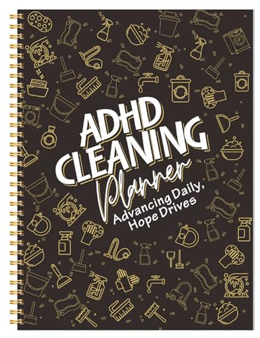 Pianificatore di pulizia ADHD, pianificatore settimanale e mensile con programma di pulizia e lista di controllo per adulti, donne per casa, cucina, bagno, camera da letto