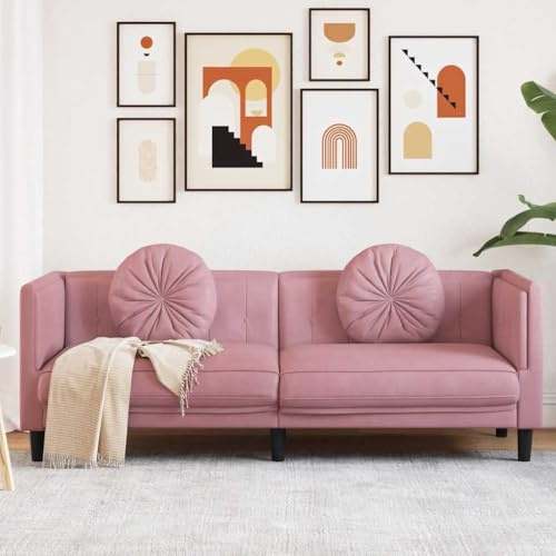 Emmtore Sofá con Cojines 3 plazas Terciopelo Rosa