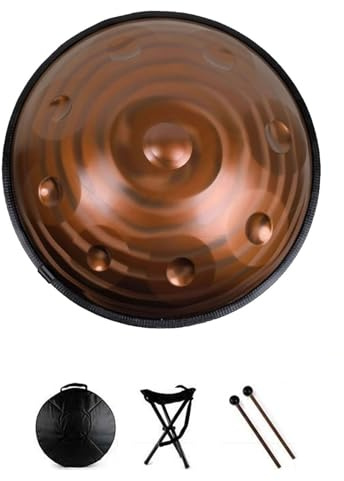 Handpan slagverk instrument 22 tum för vuxna med stativ, slagverk i stål, mindre kung 432Hz, professionell, för yogakonsert ljudproduktion