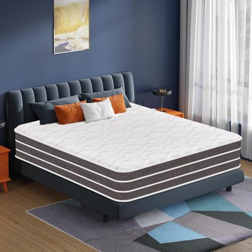 YIDATONG Matelas 140x190 cm - Très Épais 30cm - Luxe Matelas de Lit d'Adulte - Hybride, Ressorts ensachés + Mousse Multicouche - 7 Zones de Confort Mousse Mémoire Adaptative