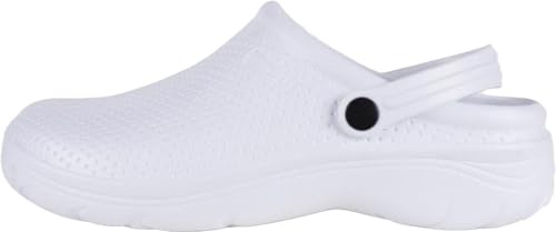 WORKTEAM Zueco Ultraligero de EVA Anatómico y Ergonómico con Cámara Ortopédica, Resistente a los Tropiezos y con Sujeción en Talón, Plantilla Incluida Unisex Blanco 38/39 EU