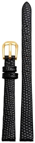 Äkta läderarmband damarmband ödlor litet armbandsur(Black gold buckle,10mm)